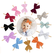 UNIQ Multi-color mixed baby hair accessories, handmade ribbed ribbon, children's cute bow bangs headbands